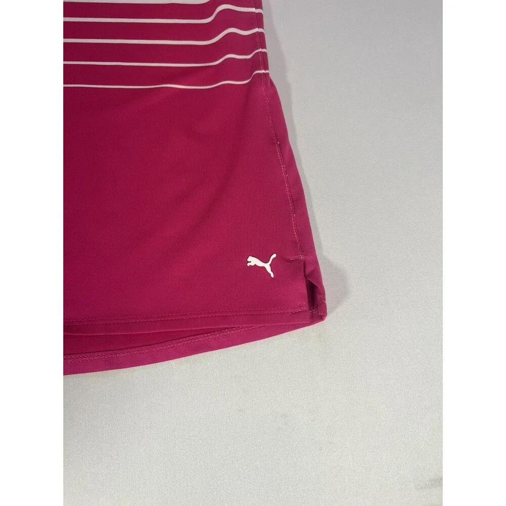 PUMA Women's Golf Shirt Medium Sleeveless Pink Stripe - Picture 6 of 11